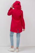 Купить Парка спортивная женская с капюшоном softshell красного цвета 9568Kr, фото 8