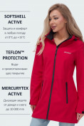 Купить Парка спортивная женская с капюшоном softshell красного цвета 9568Kr