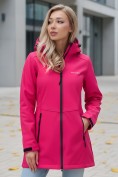 Купить Парка спортивная женская с капюшоном softshell розового цвета 9568R
