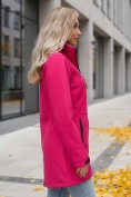Купить Парка спортивная женская с капюшоном softshell розового цвета 9568R, фото 2