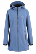 Купить Парка спортивная женская с капюшоном softshell синего цвета 9568S, фото 22