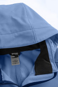 Купить Парка спортивная женская с капюшоном softshell синего цвета 9568S, фото 24