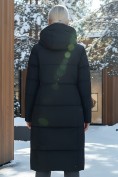 Купить Пальто утепленное стеганное зимнее с капюшоном женское черного цвета 9601Ch, фото 2