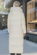 Купить Пальто утепленное стеганное зимнее с капюшоном женское бежевого цвета 9602B, фото 2