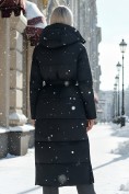 Купить Пальто утепленное стеганное зимнее с капюшоном женское черного цвета 9605Ch, фото 7