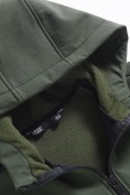Купить Ветровка мужская софтшелл виндстоппер с капюшоном спортивная цвета хаки 9611_1Kh, фото 22