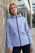 Купить Ветровка женская софтшелл виндстоппер с капюшоном спортивная голубого цвета 9612_1Gl, фото 8