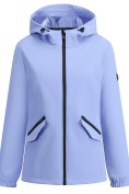 Купить Ветровка женская софтшелл виндстоппер с капюшоном спортивная голубого цвета 9612_1Gl
