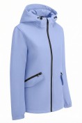 Купить Ветровка женская софтшелл виндстоппер с капюшоном спортивная голубого цвета 9612_1Gl, фото 2