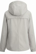 Купить Ветровка женская софтшелл виндстоппер с капюшоном спортивная серого цвета 9612_1Sr, фото 7