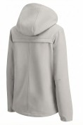 Купить Ветровка женская софтшелл виндстоппер с капюшоном спортивная серого цвета 9612_1Sr, фото 8