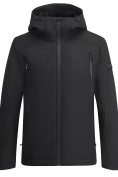 Купить Ветровка мужская софтшелл виндстоппер с капюшоном спортивная черного цвета 9613_1Ch