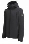 Купить Ветровка мужская софтшелл виндстоппер с капюшоном спортивная черного цвета 9613_1Ch, фото 2