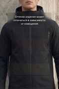 Купить Ветровка мужская софтшелл виндстоппер с капюшоном спортивная черного цвета 9613_1Ch, фото 11