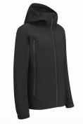 Купить Ветровка мужская софтшелл виндстоппер с капюшоном спортивная черного цвета 9613_1Ch, фото 3