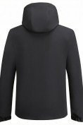 Купить Ветровка мужская софтшелл виндстоппер с капюшоном спортивная черного цвета 9613_1Ch, фото 4