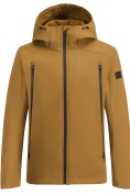 Купить Ветровка мужская софтшелл виндстоппер с капюшоном спортивная горчичного цвета 9613_1G