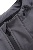 Купить Ветровка мужская софтшелл виндстоппер с капюшоном спортивная темно-серого цвета 9613_1TC, фото 13