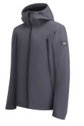 Купить Ветровка мужская софтшелл виндстоппер с капюшоном спортивная темно-серого цвета 9613_1TC, фото 2