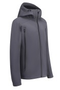Купить Ветровка мужская софтшелл виндстоппер с капюшоном спортивная темно-серого цвета 9613_1TC, фото 3