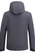 Купить Ветровка мужская софтшелл виндстоппер с капюшоном спортивная темно-серого цвета 9613_1TC, фото 4