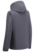 Купить Ветровка мужская софтшелл виндстоппер с капюшоном спортивная темно-серого цвета 9613_1TC, фото 5
