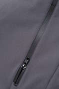Купить Ветровка мужская софтшелл виндстоппер с капюшоном спортивная темно-серого цвета 9613_1TC, фото 7