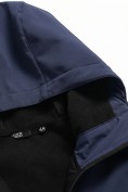 Купить Ветровка мужская софтшелл виндстоппер с капюшоном спортивная темно-синего цвета 9613_1TS, фото 16