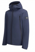 Купить Ветровка мужская софтшелл виндстоппер с капюшоном спортивная темно-синего цвета 9613_1TS, фото 2