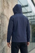 Купить Ветровка мужская софтшелл виндстоппер с капюшоном спортивная темно-синего цвета 9613_1TS, фото 3