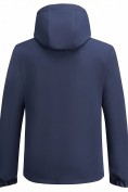 Купить Ветровка мужская софтшелл виндстоппер с капюшоном спортивная темно-синего цвета 9613_1TS, фото 4