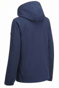 Купить Ветровка мужская софтшелл виндстоппер с капюшоном спортивная темно-синего цвета 9613_1TS, фото 5