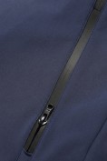 Купить Ветровка мужская софтшелл виндстоппер с капюшоном спортивная темно-синего цвета 9613_1TS, фото 7