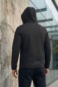 Купить Ветровка мужская софтшелл виндстоппер с капюшоном спортивная черного цвета 9613_2Ch, фото 3