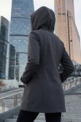 Купить Парка женская софтшелл виндстоппер удлинённая с капюшоном черного цвета 9614_1Ch, фото 3