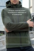 Купить Ветровка мужская софтшелл виндстоппер с капюшоном спортивная цвета хаки 9615_1Kh, фото 7