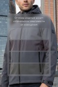 Купить Ветровка мужская софтшелл виндстоппер с капюшоном спортивная темно-серого цвета 9615_1TC, фото 7