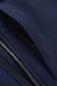 Купить Ветровка мужская софтшелл виндстоппер с капюшоном спортивная темно-синего цвета 9615_1TS, фото 20