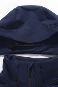 Купить Ветровка мужская софтшелл виндстоппер с капюшоном спортивная темно-синего цвета 9615_1TS, фото 25