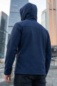 Купить Ветровка мужская софтшелл виндстоппер с капюшоном спортивная темно-синего цвета 9615_1TS, фото 5