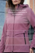 Купить Ветровка женская софтшелл виндстоппер с капюшоном спортивная малинового цвета 9616_1M, фото 3
