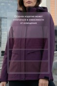 Купить Ветровка женская софтшелл виндстоппер с капюшоном спортивная темно-фиолетового цвета 9616_1TF, фото 4