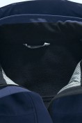 Купить Ветровка женская софтшелл виндстоппер с капюшоном спортивная темно-синего цвета 9616_1TS, фото 19