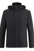 Купить Ветровка мужская софтшелл виндстоппер с капюшоном спортивная черного цвета 9617_1Ch, фото 5