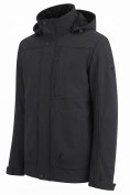 Купить Ветровка мужская софтшелл виндстоппер с капюшоном спортивная черного цвета 9617_1Ch, фото 6