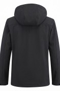 Купить Ветровка мужская софтшелл виндстоппер с капюшоном спортивная черного цвета 9617_1Ch, фото 8