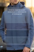 Купить Ветровка мужская софтшелл виндстоппер с капюшоном спортивная синего цвета 9617_1S, фото 4