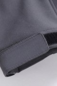 Купить Ветровка мужская софтшелл виндстоппер с капюшоном спортивная темно-серого цвета 9617_1TC, фото 14