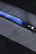 Купить Ветровка мужская софтшелл виндстоппер с капюшоном спортивная темно-серого цвета 9617_1TC, фото 19