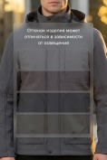 Купить Ветровка мужская софтшелл виндстоппер с капюшоном спортивная темно-серого цвета 9617_1TC, фото 4